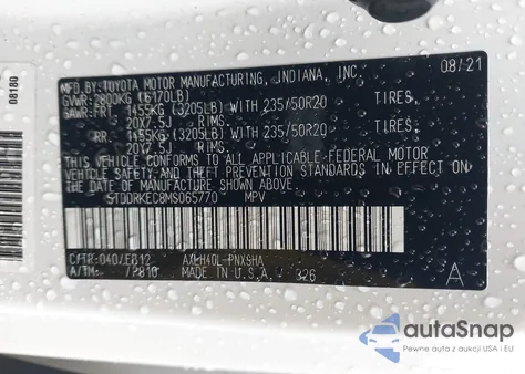2021 Toyota Sienna Xse from USA, damaged, VIN 5TDDRKEC8MS065770